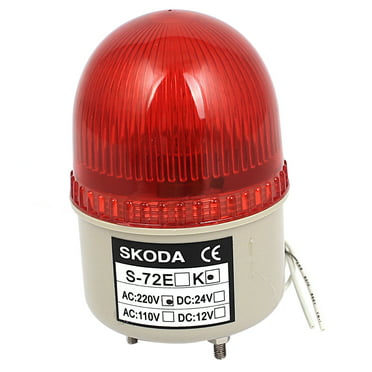 uxcell LED Warning Light Rotating Flashing Industrial Signal Alarm Tower Lamp Buzzer 90dB AC 110V Red LTE1101LJ 